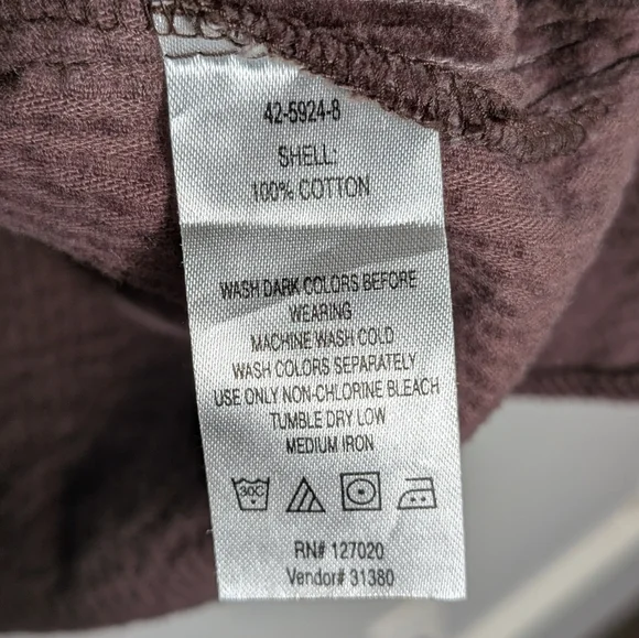 Chadwicks Women’s Dark Brown Corduroy Mandarin Collar Button Down Shirt Shacket - Picture 15 of 15